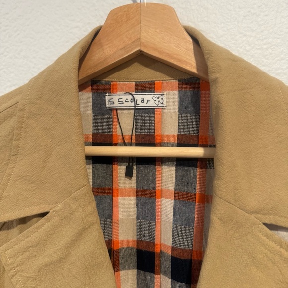 Boutique style 2 tone patchwork plaid Christy Dawn style trench coat - Picture 5 of 8